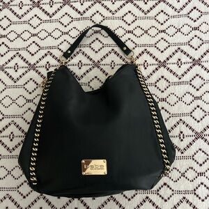 Bebe Los Angeles Collette Triple Entry Black Large Hobo Shoulder Bag